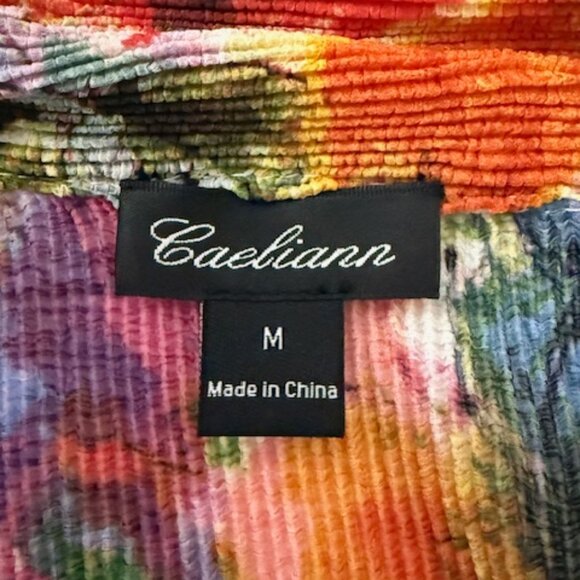 Caeliann Crinkle Pleated Stretch Open Front Cropped Jacket Multi-Color Size M - Picture 5 of 5